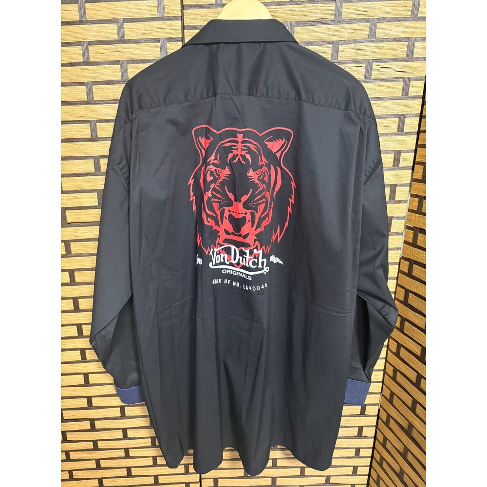 Von Dutch Black‎ Lion Button Down Shirt Size 3X